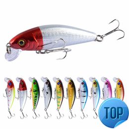 1 Pcs Minnow Fishing Lure 7.2cm 8.7g Floating Artificial Plastic Hard Baits Wobblers 3D Eyes Crank Bait Bass Pike Fishing Tackle