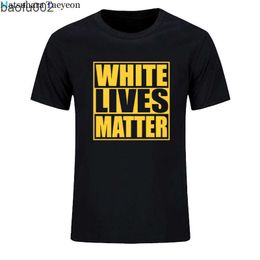 T-shirt da uomo White Lives Matter Black Lives Matter T-shirt divertenti Disegni fantastici T-shirt grafica 100% cotone Camisas T-shirt da uomo estiva Top W0322
