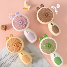 2023 Designer mini small fan Year of the Rabbit new dudu Rabbit handheld USB charging small fan 2-gear wind adjustment outdoor mini portable can be printed logo