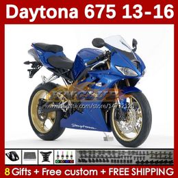 MOTO Fairings For Daytona 675 675R 2013-2016 Bodywork Daytona675 Bodys 166No.41 blue stock blk Daytona 675 R 13 14 15 16 2013 2014 2015 2016 OEM Motorcycle Fairing Kit