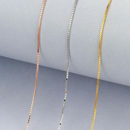 Chains Three Colour For Choice 0.7mm Thickness Solid Sterling Silver Necklace Yellow Gold White Rose
