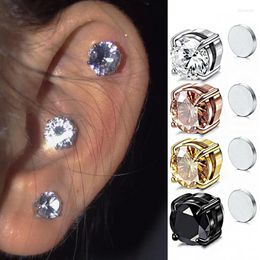 Backs Earrings Fashion Crystal Strong Magnetic Ear Stud For Women Zircon Clip Men Punk No Hole Magnet Non Piercing Jewellery