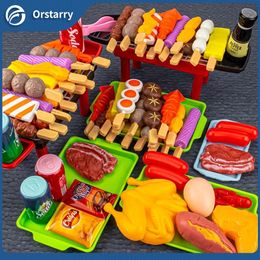 Other Toys Baby Pretend Play Kitchen Kids Simulation Barbecue Cookware Cooking Food Role Educational Gift for Children 230322