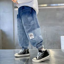 Jeans Boys Girls Cool Jeans Spring And Autumn Trousers Korean Casual Loose Pants Children's Clothing Summer Pants 230322