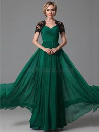 Runway Dresses Luxury Green Birthday Dress Cape Sleeve Gowns 2023 Puffy Embroidery Mermaid Chiffon Elegant For Women Party Charity Gala