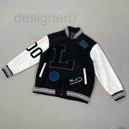 Women's Hoodies & Sweatshirts popular Embroidereds Souvenir Jacket Women Monogrames Embossed Embroidered Multi-patches Mixed Leather Varsity Blouson s XTO6