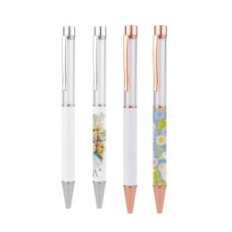 UPS Sublimation Ballpoint Pens Blank Heat Transfer White Zinc Alloy Material Customized Pen School Office Supplies