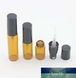 Wholesale Mini Empty Glass Vial Spray Perfume 5ml 3ml 2ml Refillable Bottle Atomizer Bottles Amber Clear With Black Pump