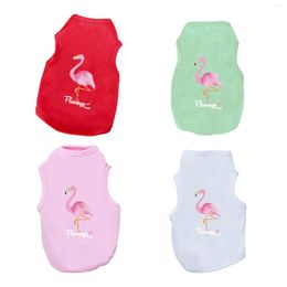 Cat Costumes Flamingo Printed Dog Summer Vest For BulldogBreathable Pet Sleeveless Clothes Puppy T-Shirt Small Pets