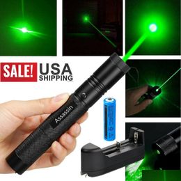 Laser Pointers 10Miles Super Range Military 1Mw Green Pointer Pen 532Nm Astronomy Visible Beam Rechargeable Adjustable Cat Toyadd Dr Dhaby