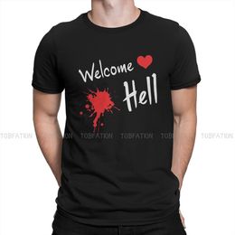 Mens TShirts Welcome Hell O Neck TShirt Touhou Project Game Pure Cotton Classic T Shirt Men Tops Fashion Oversized Big Sale 230321