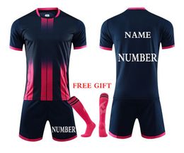 Outdoor T-shirts Custom Men Kids Jerseys Suit Boys Football Uniforms Futebol Shirt Sets Soccer Kit Children Girls Sportswear Clothing 230322