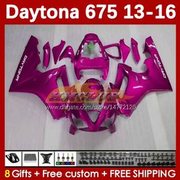 OEM Fairings Kit For Daytona 675 675R 13 14 15 16 2013 2014 2015 2016 MOTO Bodyworks 166No.89 Daytona675 Body Daytona 675 R 2013-2016 Motorcycle Fairing rose glossy