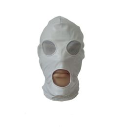 Costume Accessories Adult Cosplay White shiny metallic hood open eyes and mouth Costumes Party Accessories Halloween Masks