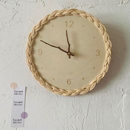 Wall Clocks Korean Table Modern Luxury Kitchen Vintage Wood Silent Creative Duvar Saati Interior Decoration WSW45XP