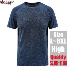 Men's T-Shirts Plus Size 6XL 7XL 8XL Summer Streetwear Hip Hop Clothing Men T-Shirt outwear quick Dry sportswear joggers running Tops Tees W0322