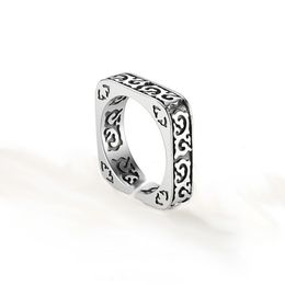 Wedding Rings Arrival Vintage Auspicious Clouds Square Design Thai Silver Men Finger Ring Jewelry For Man Birthday Gifts No Fade