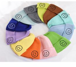 New Baby melon cap children039s wool hat autumn and winter boys and girls candy Colour earmuffs warm knit hat kids beanies4866439