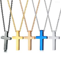 Pendant Necklaces JHSL Classic Unisex Men Women Cross Pendants Black Silver Rose Gold Colour Stainless Steel Chain Fashion Jewellery