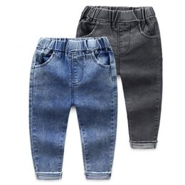 Jeans Spring Toddler Boys Jeans Pants Elastic Waist Long Denim Trousers Casual Children's Jeans For 2-8Yrs Kids Boys Clothes 230322