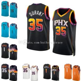 S Devin Booker Kevin Durant Basketball Jerseys 2022-23 Sezon Czarny niebieski biały mężczyźni Kobiety Młodzieżowe miasto S-XXL 1 35