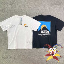 Men's T-Shirts 2023ss Oversized RHUDE T Shirt Men Women 1 1 Best Quality T-shirts Rh Car Pattern Print Rhude Tops Tee T230321