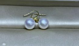 Dangle Earrings Classic Pair Of 8-9mm South Sea Round White Stud Earring 925 Silver