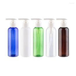 Storage Bottles 200ml X 30 Heart Shape Lotion Pump Clear Blue Green Amber Colored PET Bottle For Shampoo Toner Liquid Soap