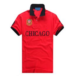 new CHICAGO City Edition Polos Short Sleeve High Quality 100% Cotton Men's Embroidery Technology Fashion Casual T-Shirt S-5XL