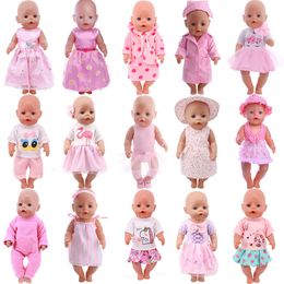 Doll Accessories Lovely Pink Series Clothes Swimwear Mini Bow Dress For 43Cm Rebirth 18Inch Baby DIY Toy Gifts 230322