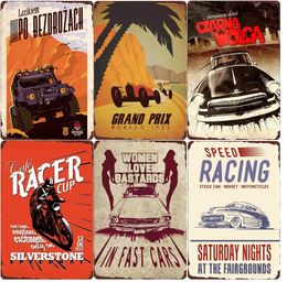 Speed Racing Vintage Metal Tin Sign Garage Bar Cafe Home Wall Decor Cafe Racer Art Poster Motorcycle Plauqe Painting 30X20cm W03