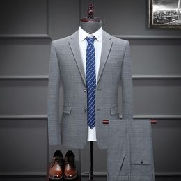 Men's Suits Blazers High Quality Blazer Trousers Men's British Style Wedding Business Simple Fashion Casual Elegant Gentleman Suit Two Pieces 230322