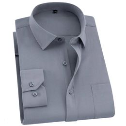 Men's Casual Shirts 12XL 160KG Summer Spring Men Dress Shirt Long Sleeve Large size 150KG Oversize Formal Office Business Wedding Shirts Grey 10xl 230322