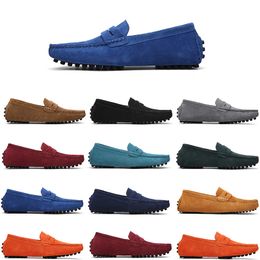 High quality Non-Brand men casual suede shoe mens slip on lazy Leather shoe 38-45 Mahogany