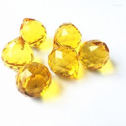 Chandelier Crystal 10pcs 20mm Gold Hanging Faceted Balls(Free Rings)Crystal Pendants Beautiful Suncatcher Drops