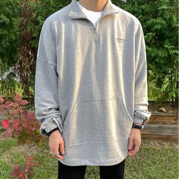 Men's Hoodies Fashion Half Turtleneck Men's Sweatshirt Casual Long Sleeve Printed Man Pulloverloose All-Match Drawstring Men Top 2023
