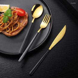 Dinnerware Sets Soup Kitchen Set Fork Spoon Knife Korean Coffee Gold Table Chopstick Couverts De Cutlery Travel