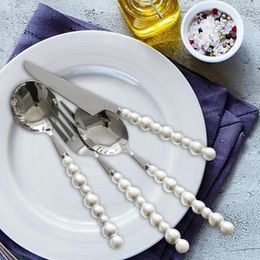 Dinnerware Sets Vintage Pearl Handle Cutlery Set Tablespoon Fork For Formal Occasions Dinner