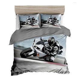 Bedding Sets Sports Car Motorcycle Conjunto impressa em edredão 3D Linen Childra