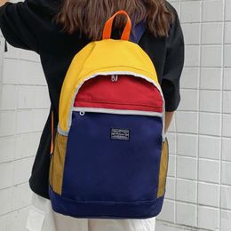 School Bags Multifunction Mochila Feminina Escolar For Teenage Girls Student Men Backpacks Colour Matching Travel Ladies Sacoche