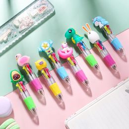 30pcs/set Kawaii Mini Four-Color Retractable Ballpoint Pen Cute Cartoon Rollerball Student School Gift Korean Stationery