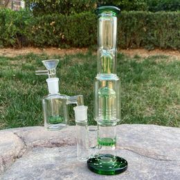 Glass Bong Smoking Water Pipe 10'' Tree Percolator Hookah with 14mm 90° Ash Catcher Tobacco Philtre Pipes Bubbler