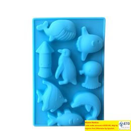 DIY Tools Silicone Mould Cake Sea World Dolphin and Fish Chocolate Jelly Pudding Moulds Handmade Soap Moulds