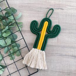 Decorative Figurines Objects & Cactus Hanging Decorations Handmade Macrame Weaving Plants Girls Boys Kids Room Decoration Home Nursery Party