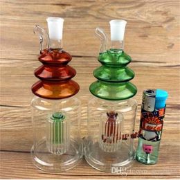 Hookahs Colour glass pagoda hookah Wholesale Glass bongs Oil Burner Glass Water Pipes Oil Rigs