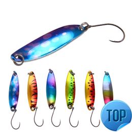 1PCS Metal Spoon Hard Fishing Lure Artificial Wobblers For Trolling Trout Spoon Bait Bass Pike With Single Hook 3.5G-5g