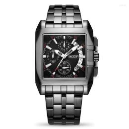 Нарученные часы бизнес-мужчина смотрит мужские часы для роскошного оригинального Megir Trend Многофункциональный хронограф стальной лент.