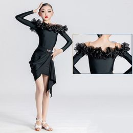 Stage Wear Latin Dance Training Clothes For Children Professional Modern Ballroom Competition Dress Samba Tango Clothing DWY8513