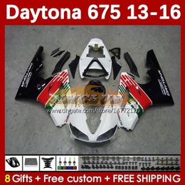 Motorcycle Fairing Kit For Daytona 675 675R 2013 2014 2015 2016 Bodywork 166No.106 Daytona675 Body Daytona 675 R 13 14 15 16 2013-2016 OEM MOTO Fairings white red blk