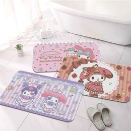 Carpets Japanese Cartoon Kawaii Printed Flannel Floor Mat Bathroom Decor Carpet Non-Slip For Living Room Kitchen Welcome Doormat RugsCarpets